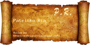 Patrisko Ria névjegykártya